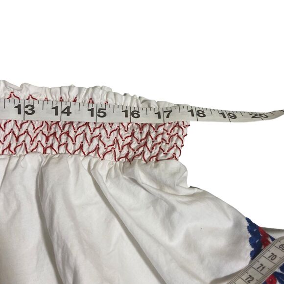 Romeo + Juliet Mexican Embroidered Off‎ the Shoulder Top Size L Boho Cottagecore - Picture 9 of 14